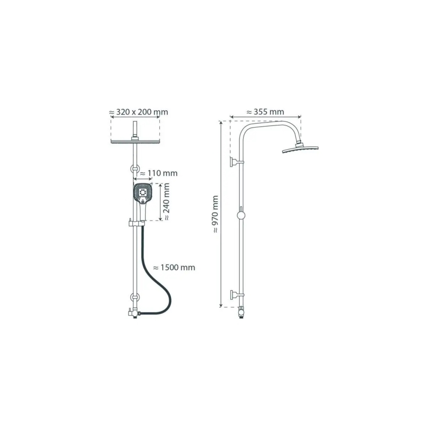Schütte 60660 - Σετ ντους MALLORCA γυαλιστερό χρώμιο