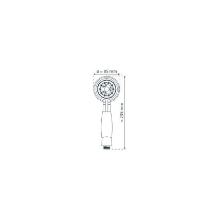 Schütte 60971 - Χειρολαβή ντους VITAL γυαλιστερό χρώμιο/γκρι