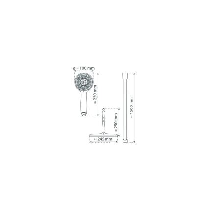 Schütte 64197 - Σετ ντους γυαλιστερό χρώμιο + σκούπα για τζάμι
