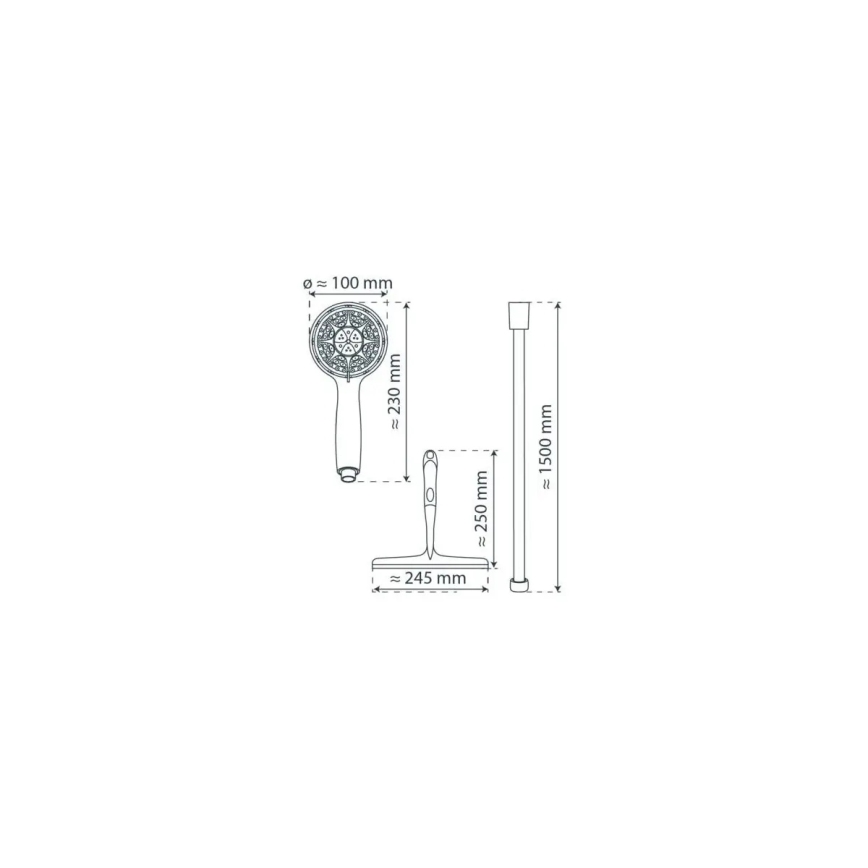 Schütte 64197 - Σετ ντους γυαλιστερό χρώμιο + σκούπα για τζάμι