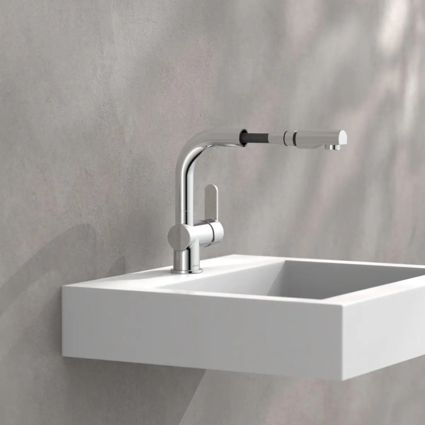 Schütte 79710 - Μπαταρία νεροχύτη με αποσπώμενη κεφαλή ψεκασμού LONDON, σε γυαλιστερό χρώμιο