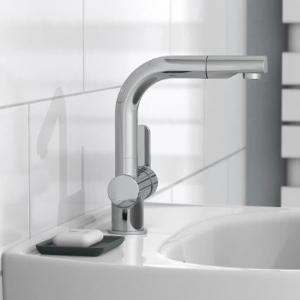Schütte 79710 - Μπαταρία νεροχύτη με αποσπώμενη κεφαλή ψεκασμού LONDON, σε γυαλιστερό χρώμιο