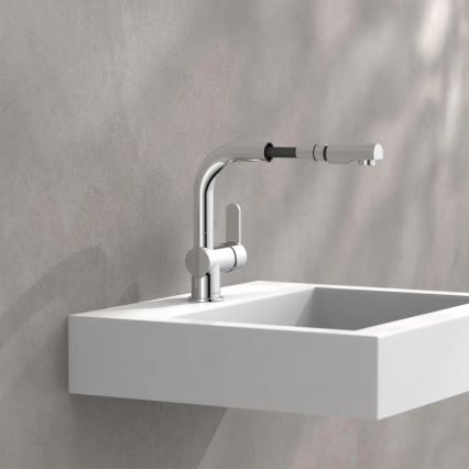 Schütte 79710 - Μπαταρία νεροχύτη με αποσπώμενη κεφαλή ψεκασμού LONDON, σε γυαλιστερό χρώμιο