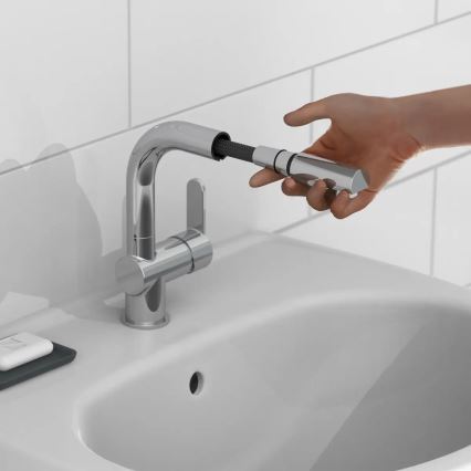 Schütte 79710 - Μπαταρία νεροχύτη με αποσπώμενη κεφαλή ψεκασμού LONDON, σε γυαλιστερό χρώμιο