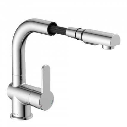 Schütte 79710 - Μπαταρία νεροχύτη με αποσπώμενη κεφαλή ψεκασμού LONDON, σε γυαλιστερό χρώμιο