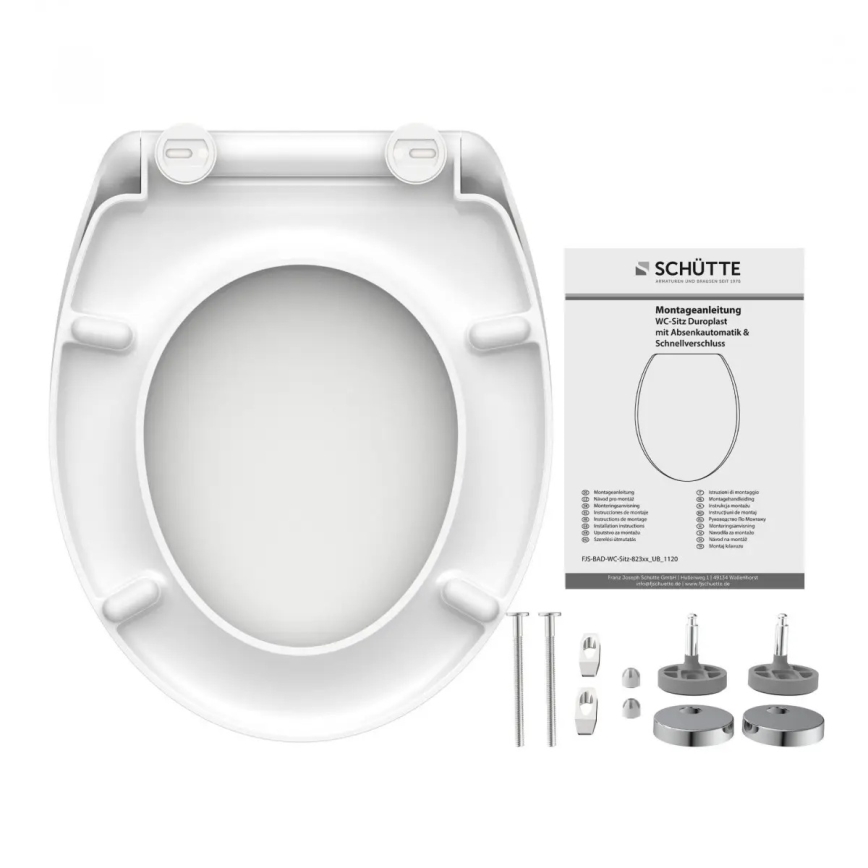 Schütte 82300-A - Κάθισμα τουαλέτας ΛΕΥΚΟ SoftClose από Duroplast
