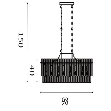 Searchlight - Πολυέλαιος με αλυσίδα LARA 8xE14/60W/230V
