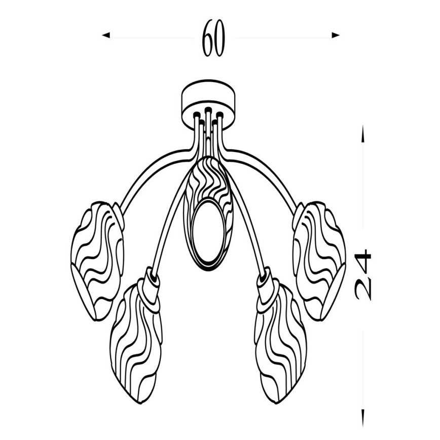 Searchlight - Επιφανειακό φωτιστικό οροφής ASTRAL 5xG9/33W/230V ματ χρώμιο