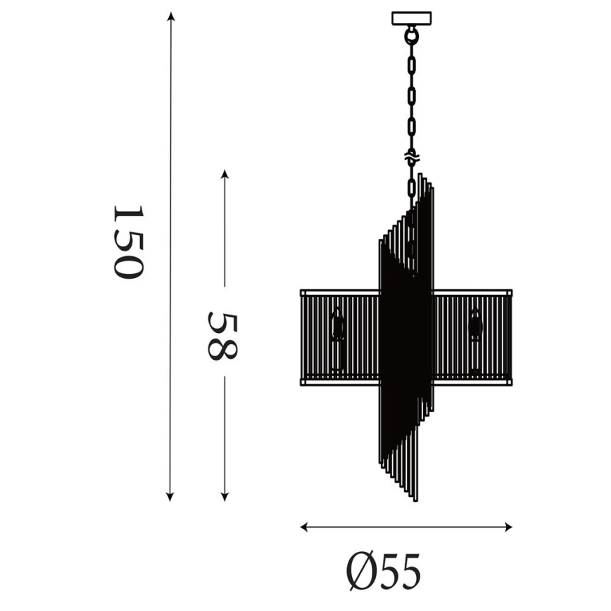 Searchlight - Κρεμαστός πολυέλαιος LARA με αλυσίδα 6xE14/60W/230V