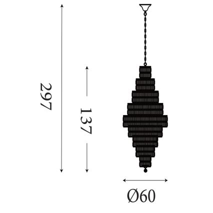 Searchlight - Πολυέλαιος με αλυσίδα EMPIRE 13xE14/60W/230V