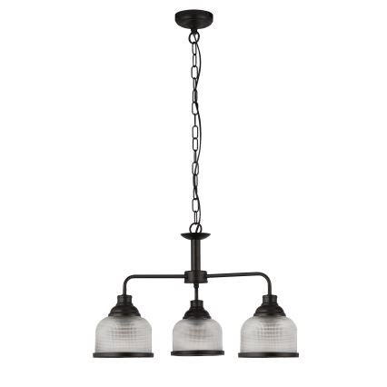 Searchlight - Πολύφωτο με αλυσίδα BISTRO 3xE27/60W/230V μαύρο