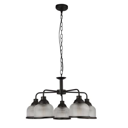 Searchlight - Πολύφωτο με αλυσίδα BISTRO 5xE27/60W/230V μαύρο