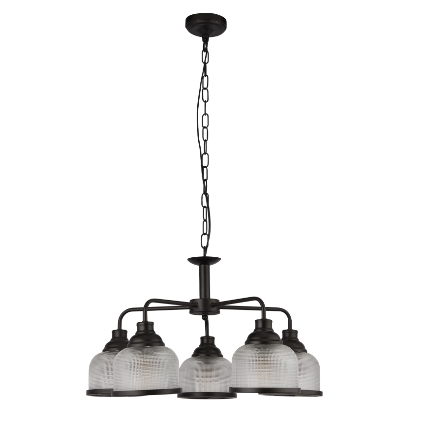 Searchlight - Πολύφωτο με αλυσίδα BISTRO 5xE27/60W/230V μαύρο
