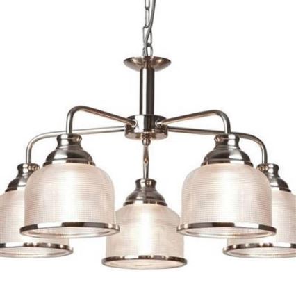 Searchlight - Κρεμαστό φωτιστικό οροφής BISTRO 5xE27/60W/230V γυαλιστερό χρώμιο