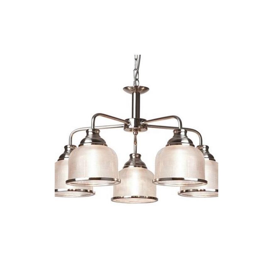 Searchlight - Κρεμαστό φωτιστικό οροφής BISTRO 5xE27/60W/230V γυαλιστερό χρώμιο