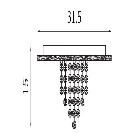 Searchlight - Ρυθμιζόμενο LED φωτιστικό οροφής DELUGE LED/20W/230V, διάμετρος 31,5 cm, μαύρο