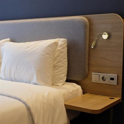 Searchlight - LED Σποτ τοίχου εύκαμπτο ADJU LED/1W/230V ορείχαλκος