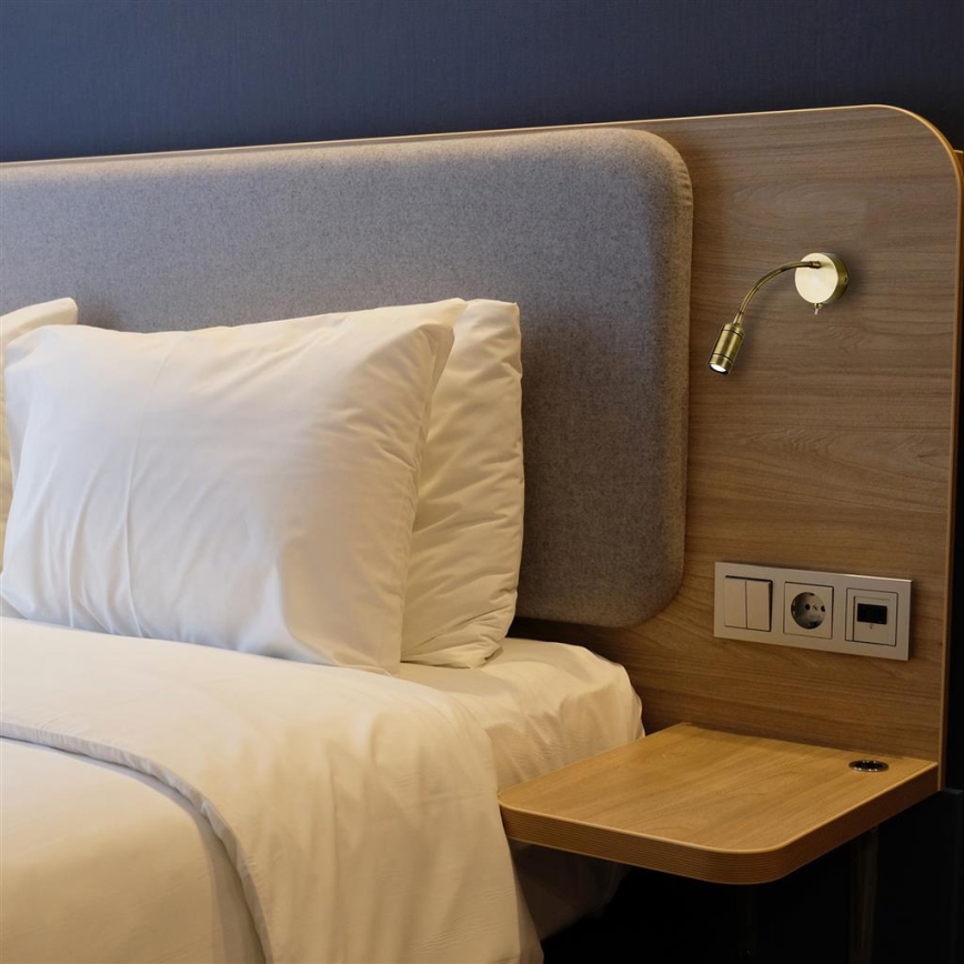 Searchlight - LED Σποτ τοίχου εύκαμπτο ADJU LED/1W/230V ορείχαλκος