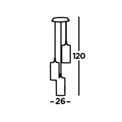 Searchlight - Κρεμαστό φωτιστικό οροφής DUO 3xE14/60W/230V ματ χρώμιο