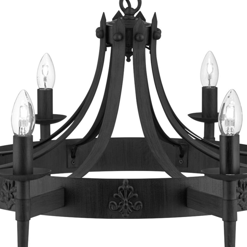 Searchlight - Πολυέλαιος με αλυσίδα CARTWHEEL 8xE14/60W/230V μαύρο