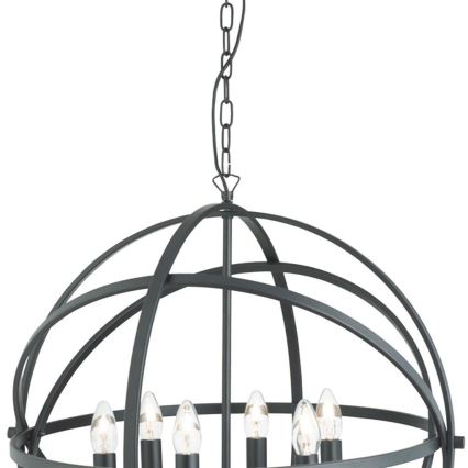 Searchlight - Πολυέλαιος με αλυσίδα ORBIT 6xE14/60W/230V μαύρος