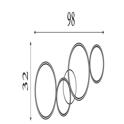 Searchlight - Ρυθμιζόμενο LED φωτιστικό οροφής CIRQUE LED/37W/230V 3000K 33x97 cm