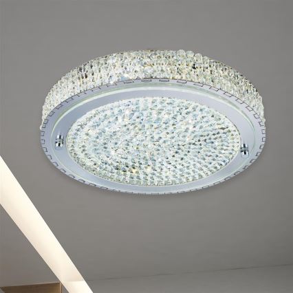 Searchlight - Φωτιστικό οροφής LED FLUSH LED/24W/230V διάμετρος 40 cm χρώμιο