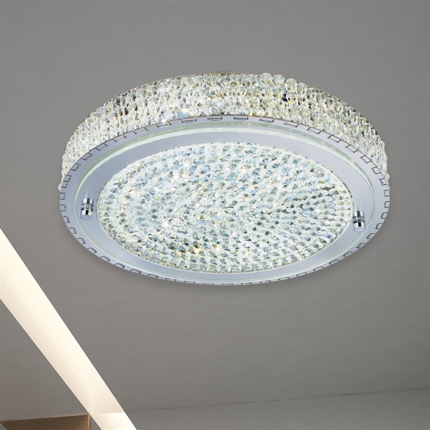 Searchlight - Φωτιστικό οροφής LED FLUSH LED/24W/230V διάμετρος 40 cm χρώμιο