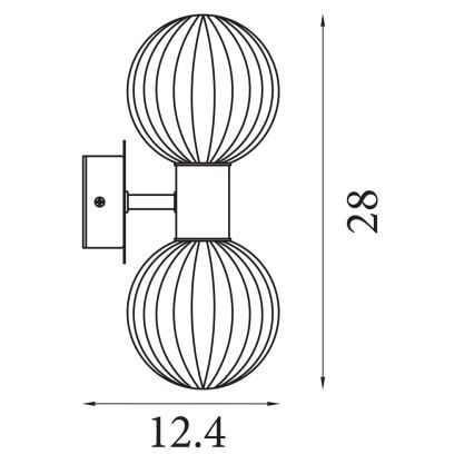 Searchlight - Επιτοίχιο φωτιστικό LUMINSPHERE 2xG9/7W/230V μαύρο
