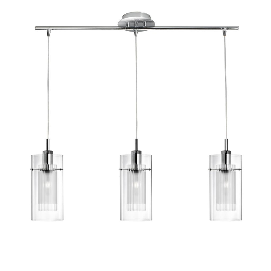 Searchlight - Κρεμαστό φωτιστικό οροφής ράγα DUO 3xE14/60W/230V γυαλιστερό χρώμιο
