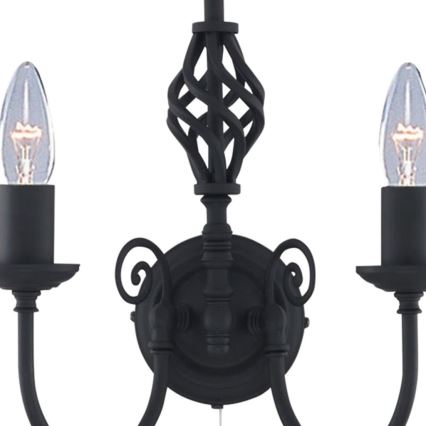 Searchlight - Φωτιστικό τοίχου ZANZIBAR 2xE14/60W/230V μαύρο