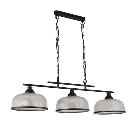 Searchlight - Πολύφωτο με αλυσίδα BISTRO 3xE27/60W/230V μαύρο