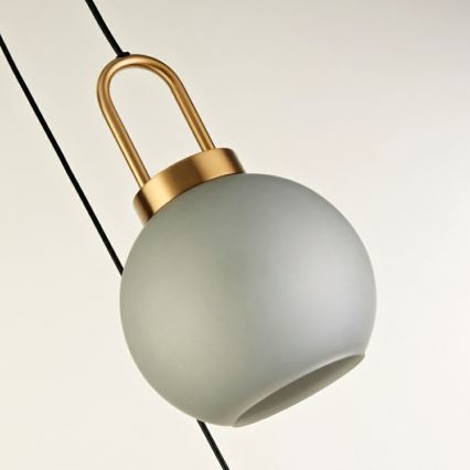 Searchlight - Κρεμαστό φωτιστικό οροφής ράγα SNOWDROP 3xE27/60W/230V ορείχαλκος