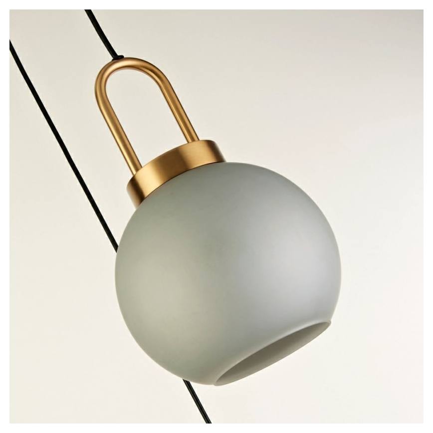 Searchlight - Κρεμαστό φωτιστικό οροφής ράγα SNOWDROP 3xE27/60W/230V ορείχαλκος