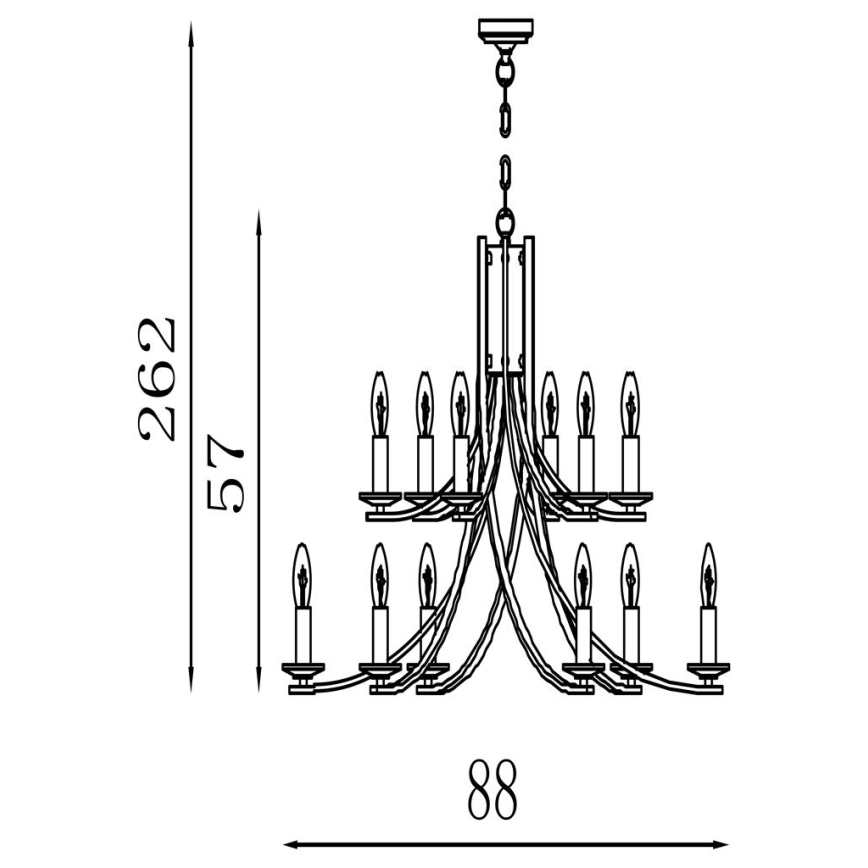 Searchlight - Κρεμαστό φωτιστικό ASCONA με αλυσίδα 12xE14/60W/230V