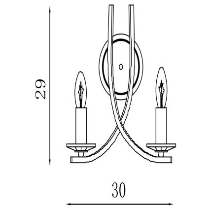 Searchlight - Επιτοίχιο φωτιστικό ASCONA 2xE14/60W/230V