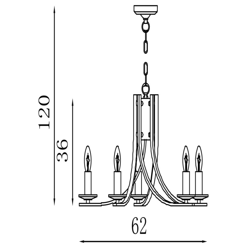 Searchlight - Πολυέλαιος με αλυσίδα ASCONA 5xE14/60W/230V