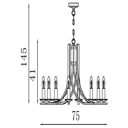 Searchlight - Πολυέλαιος με αλυσίδα ASCONA 8xE14/60W/230V