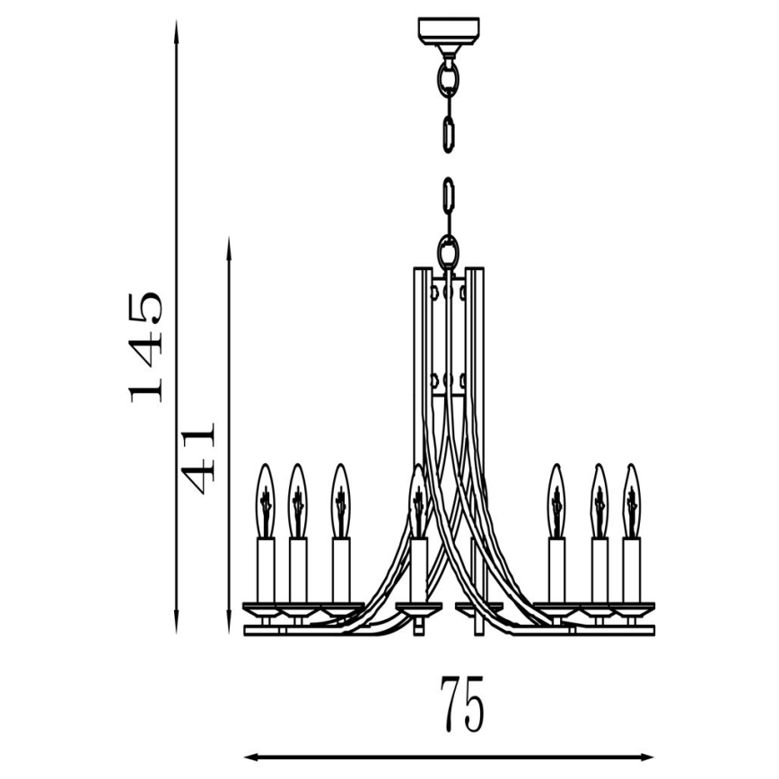 Searchlight - Πολυέλαιος με αλυσίδα ASCONA 8xE14/60W/230V