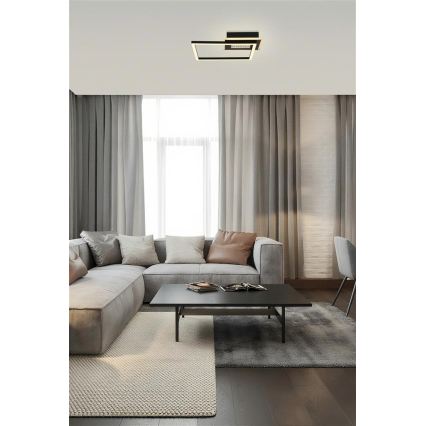 Searchlight - LED Ρυθμιζόμενο φωτιστικό οροφής QUADRATE LED/24W/230V 36x36 cm μαύρο