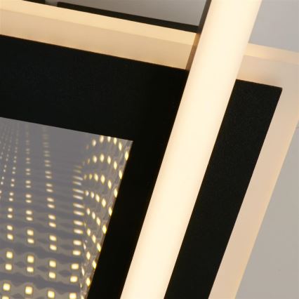 Searchlight - LED Ρυθμιζόμενο φωτιστικό οροφής QUADRATE LED/24W/230V 36x36 cm μαύρο