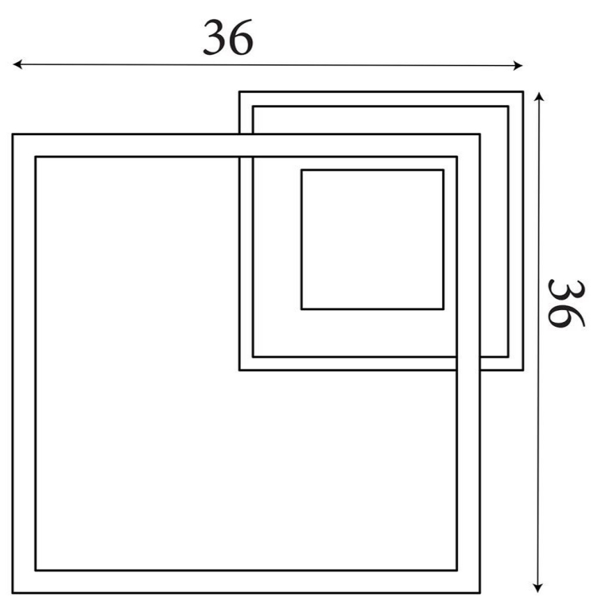 Searchlight - LED Ρυθμιζόμενο φωτιστικό οροφής QUADRATE LED/24W/230V 36x36 cm μαύρο
