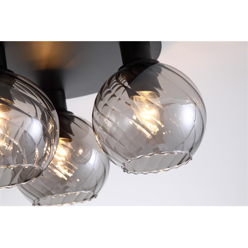 Searchlight - Φωτιστικό οροφής RADIANCE 3xE27/60W/230V Ø 37,5 cm μαύρο