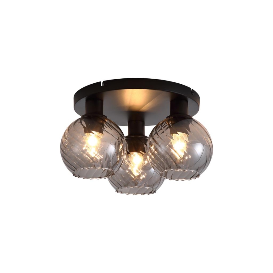 Searchlight - Φωτιστικό οροφής RADIANCE 3xE27/60W/230V Ø 37,5 cm μαύρο