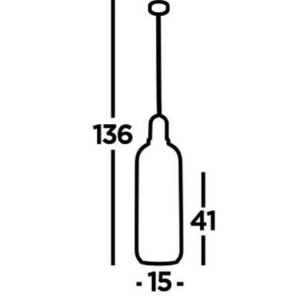 Searchlight - Κρεμαστό φωτιστικό οροφής PIPETTE 1xE27/60W/230V shiny