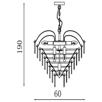 Searchlight - Πολυέλαιος με αλυσίδα FEATHER 10xE14/60W/230V