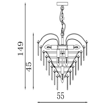 Searchlight - Πολυέλαιος με αλυσίδα FEATHER 6xE14/60W/230V