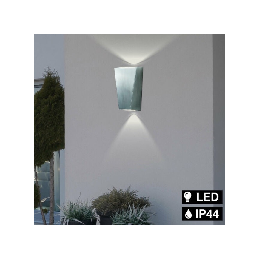 Searchlight - Φως τοίχου εξωτερικού χώρου LED OUT 2xGU10/3W/230V IP44 ασήμι
