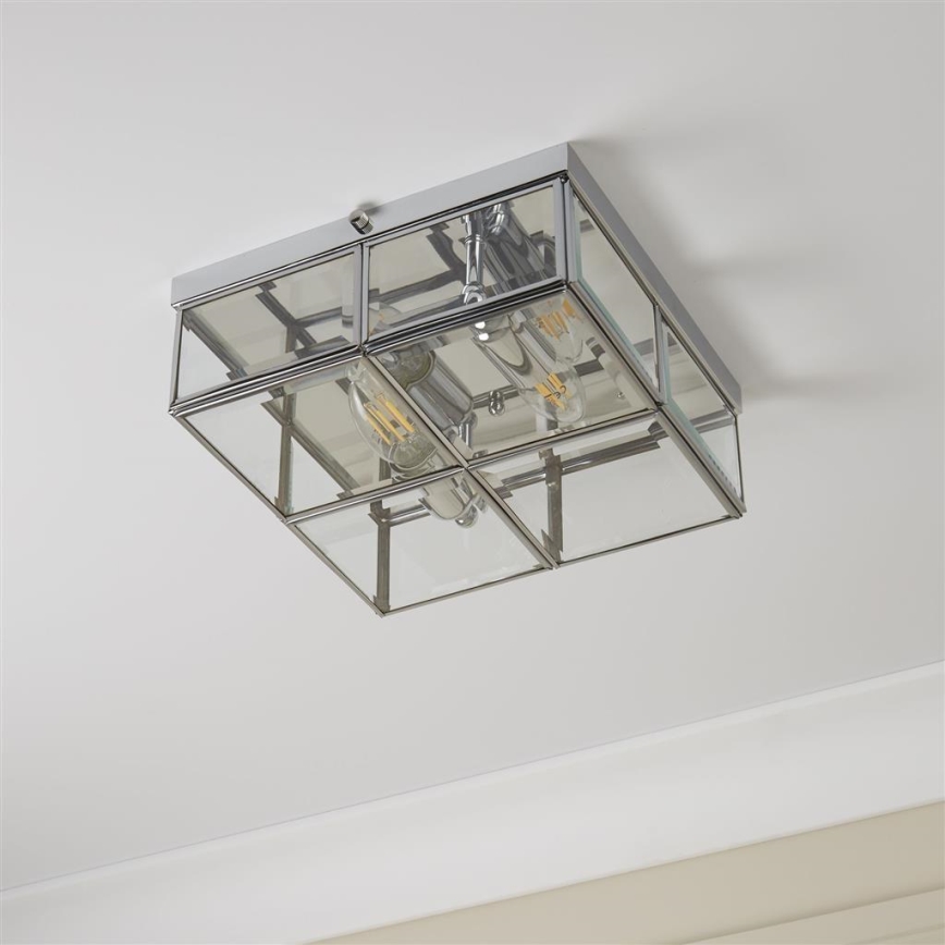 Searchlight - Φωτιστικό οροφής FLUSH 2xE14/40W/230V γυαλιστερό χρώμιο