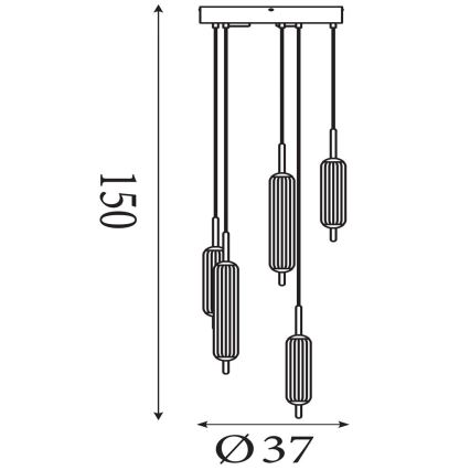 Searchlight - LED Ρυθμιζόμενο κρεμαστό φωτιστικό με καλώδιο CATTAIL LED/24W/230V